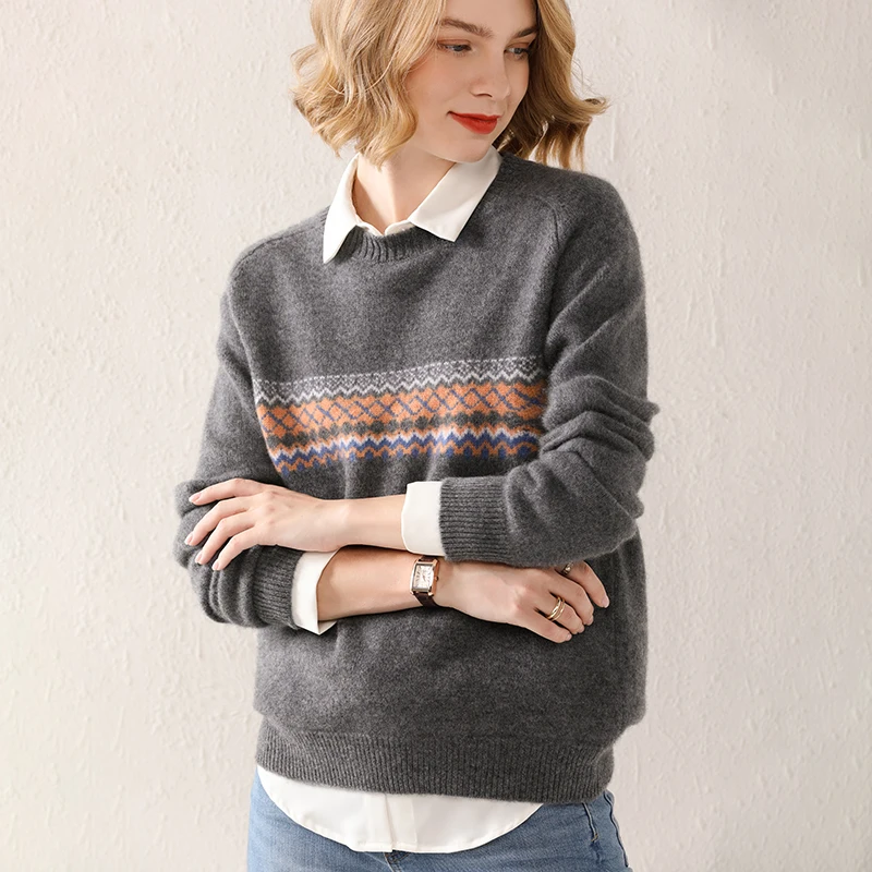 Cashmere sweater women O-neck knitted pullover long-sleeved loose large size women's sweater fashion popular sweater
Cashmere sweater women O-neck knitted pullover long-sleeved loose large size women's sweater fashion popular sweater