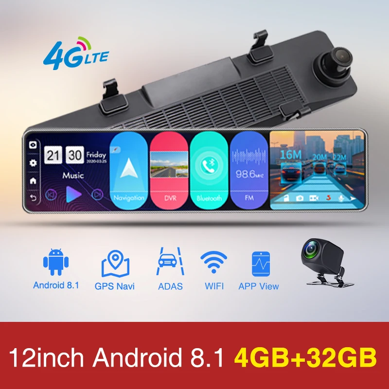 4g car dvr android 8.1 4+32g 12in 3 split dispaly mirror navigation gps wifi bt dual lens hd1080p car video recorder
4g car dvr android 8.1 4+32g 12in 3 split dispaly mirror navigation gps wifi bt dual lens hd1080p car video recorder