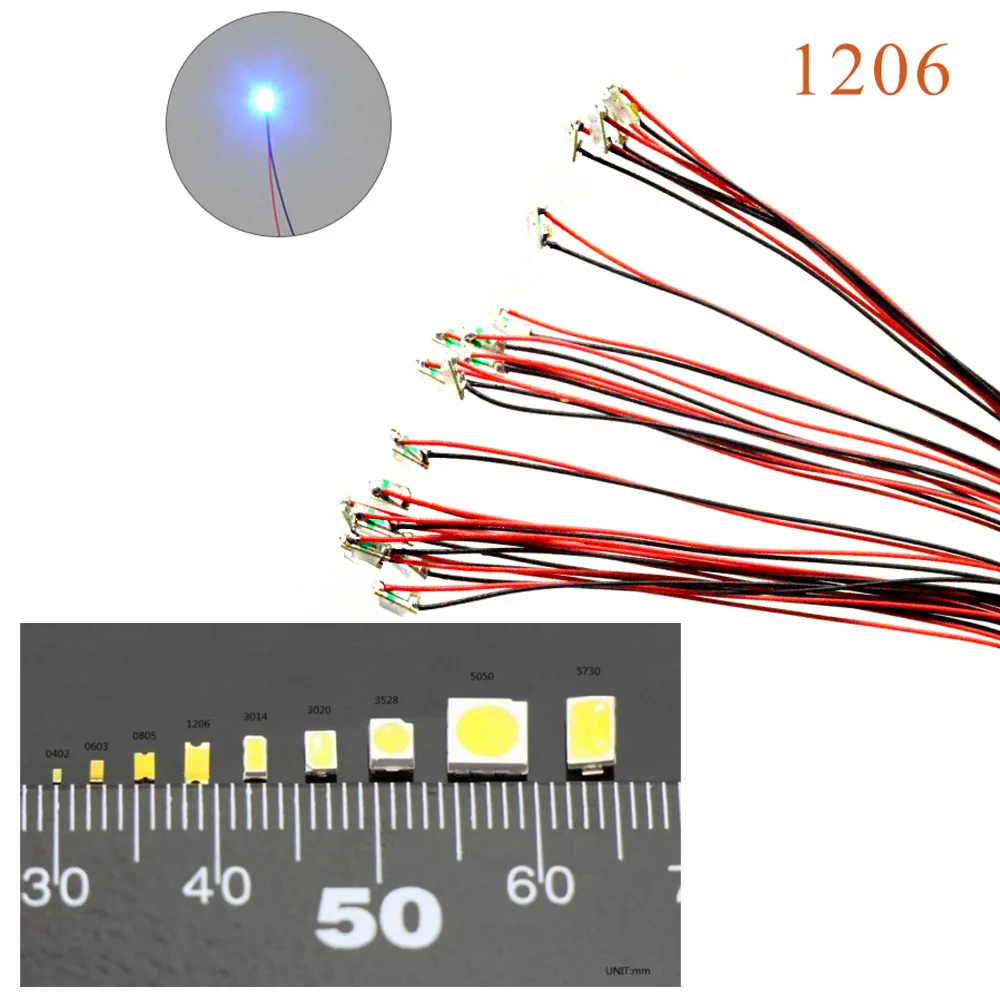 Проводная светодиодная SMD 1206 3 в Светодиодная лампа модели поездов