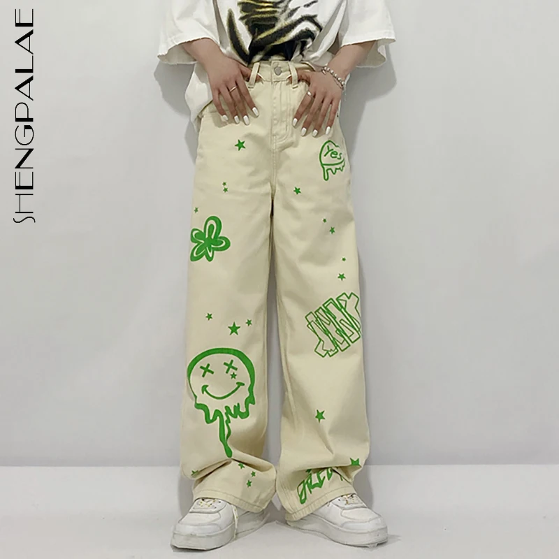 SHENGPALAE streetwear Cartoon Graffiti jeans women's autumn 2021 new high waist loose straight black denim pants female tide
SHENGPALAE streetwear Cartoon Graffiti jeans women's autumn 2021 new high waist loose straight black denim pants female tide