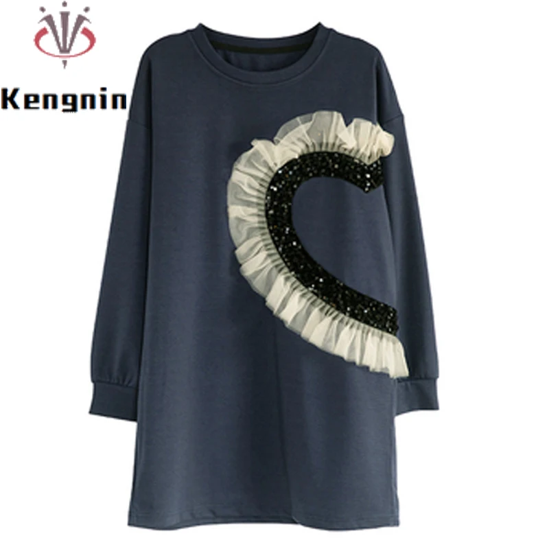 Spring 2022 New Women Dress Loose Mesh Patchwork Hoodies Ladies Dress Vestidos Plus Size 4XL Female Clothing Casual Robe KE2298
Spring 2022 New Women Dress Loose Mesh Patchwork Hoodies Ladies Dress Vestidos Plus Size 4XL Female Clothing Casual Robe KE2298