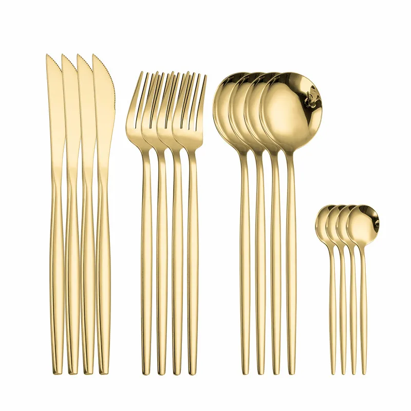 Gold Tableware Cutlery Set Stainless Steel Forks Spoon Cutlery Set 16 Piece Dinner Knife Fork Spoon Set Golden Dinnerware Sets
Gold Tableware Cutlery Set Stainless Steel Forks Spoon Cutlery Set 16 Piece Dinner Knife Fork Spoon Set Golden Dinnerware Sets