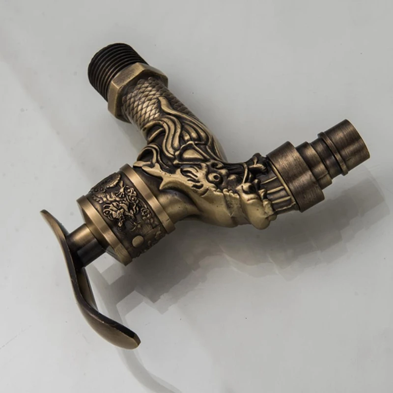 Antique Bronze Bibcock Garden Wall Mounted Decorative Tap Home Use Small Single Hole Outdoor Water Faucet Zinc Alloy 
Antique Bronze Bibcock Garden Wall Mounted Decorative Tap Home Use Small Single Hole Outdoor Water Faucet Zinc Alloy