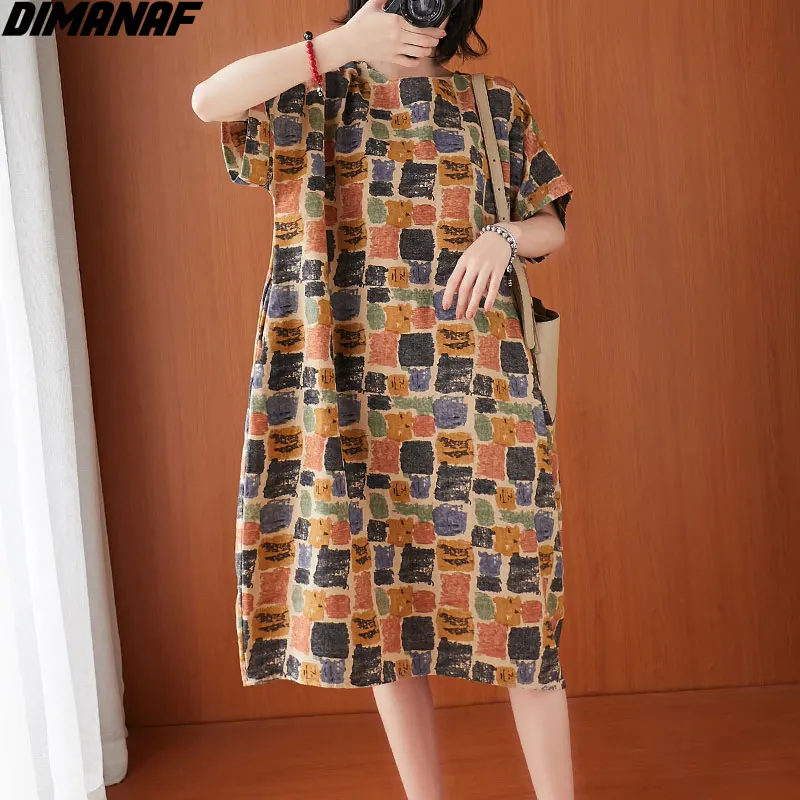 DIMANAF 2021 Oversize Women Summer Dress Sundress Vintage Floral Print Linen Elegant Vestidos Loose Casual Female Clothing
DIMANAF 2021 Oversize Women Summer Dress Sundress Vintage Floral Print Linen Elegant Vestidos Loose Casual Female Clothing