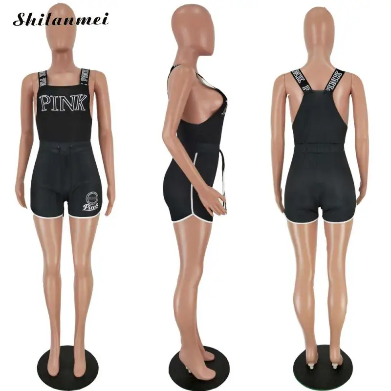 Black Sexy Romper Bodycon Jumpsuit Women Pink Letter Print Strap Jumpsuit Playsuits Party Club Outfits Summer Shorts Playsuits
Black Sexy Romper Bodycon Jumpsuit Women Pink Letter Print Strap Jumpsuit Playsuits Party Club Outfits Summer Shorts Playsuits