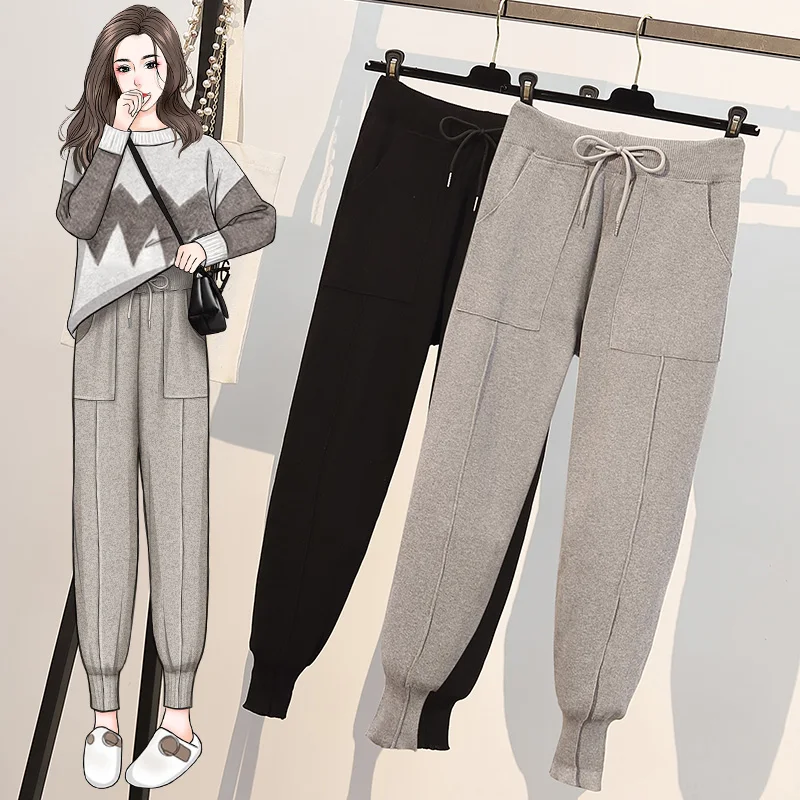 Grey Black Knitted Wide Leg Plus Large Size Oversize Korean Vintage Autumn Women'S Clothing High Waist Trousers Fashion Pants
Grey Black Knitted Wide Leg Plus Large Size Oversize Korean Vintage Autumn Women'S Clothing High Waist Trousers Fashion Pants