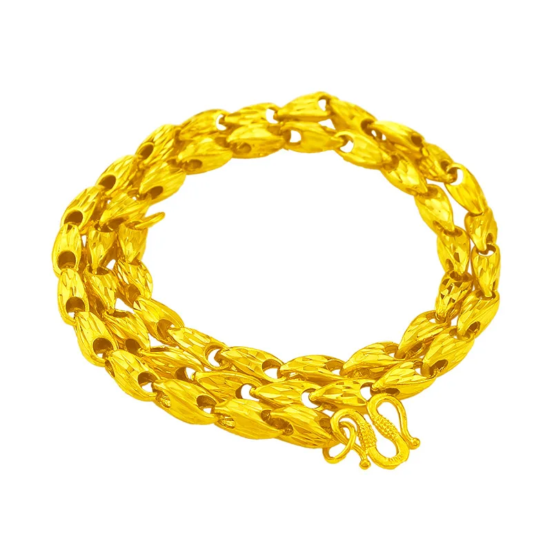 Luxury 24K Yellow Gold Plated Necklace For Men Fashion Vietnam Sand Gold Water Drop Melon Seed Necklace Wedding Birthday Jewelry
Luxury 24K Yellow Gold Plated Necklace For Men Fashion Vietnam Sand Gold Water Drop Melon Seed Necklace Wedding Birthday Jewelry