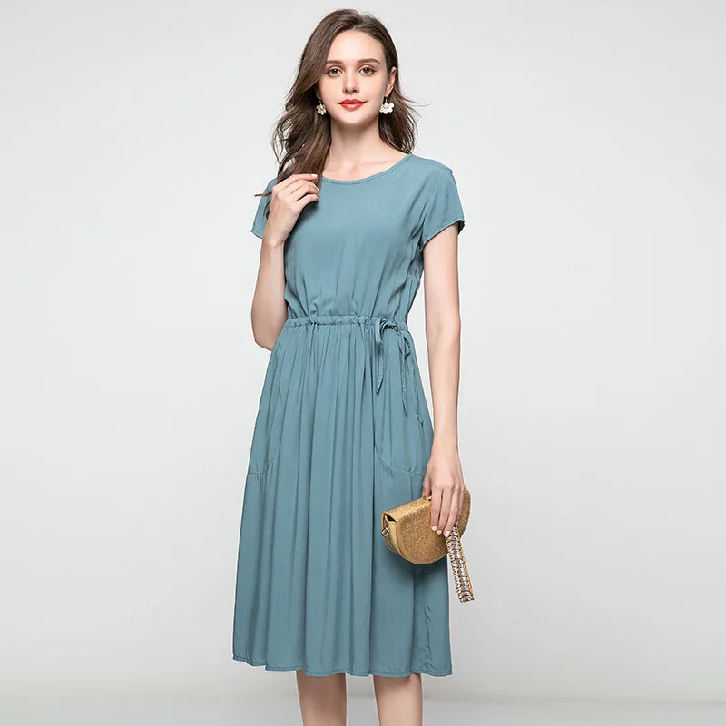 2021 New Style Cotton Silk Dress Women's Summer Half-Sleeved Self-Cultivation Hedging Temperament Simple Printing Casual Dresses
2021 New Style Cotton Silk Dress Women's Summer Half-Sleeved Self-Cultivation Hedging Temperament Simple Printing Casual Dresses
