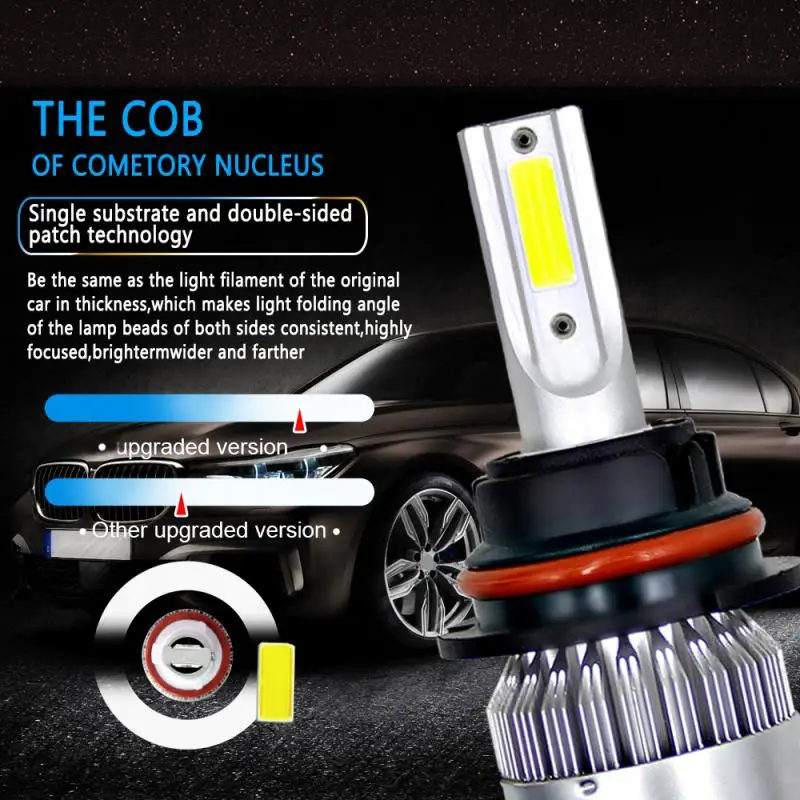Автомобильный головной светильник COB 9007 HB5 C6 72W фары для 8000LM светодиодный