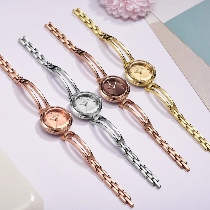 Женские часы WWOOR 2020 женские с браслетом Элегантные наручные со стразами для