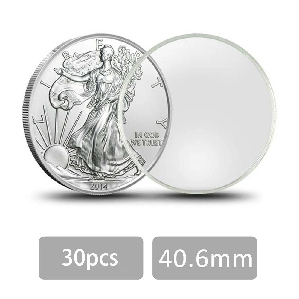 30pcs 40.6mm Clear Airtight Holder Capsule Case For American Silver Eagle 1Oz Coin Clear Round Display Cases Coin Holders
30pcs 40.6mm Clear Airtight Holder Capsule Case For American Silver Eagle 1Oz Coin Clear Round Display Cases Coin Holders