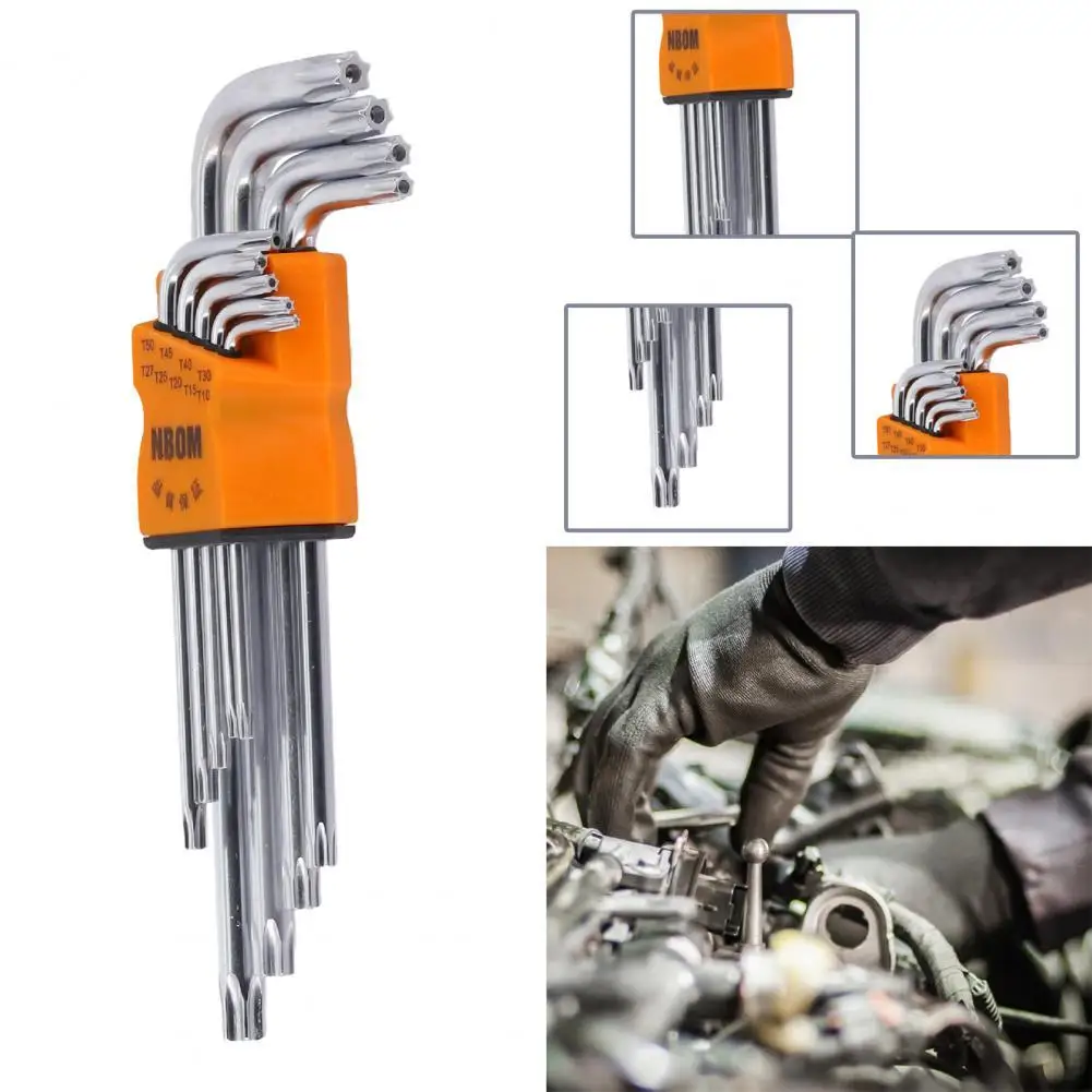 9Pcs/Set Torx Key Set L-Type Tamperproof Steel Security Bits Long Arm Star Wrenches for Cars
9Pcs/Set Torx Key Set L-Type Tamperproof Steel Security Bits Long Arm Star Wrenches for Cars