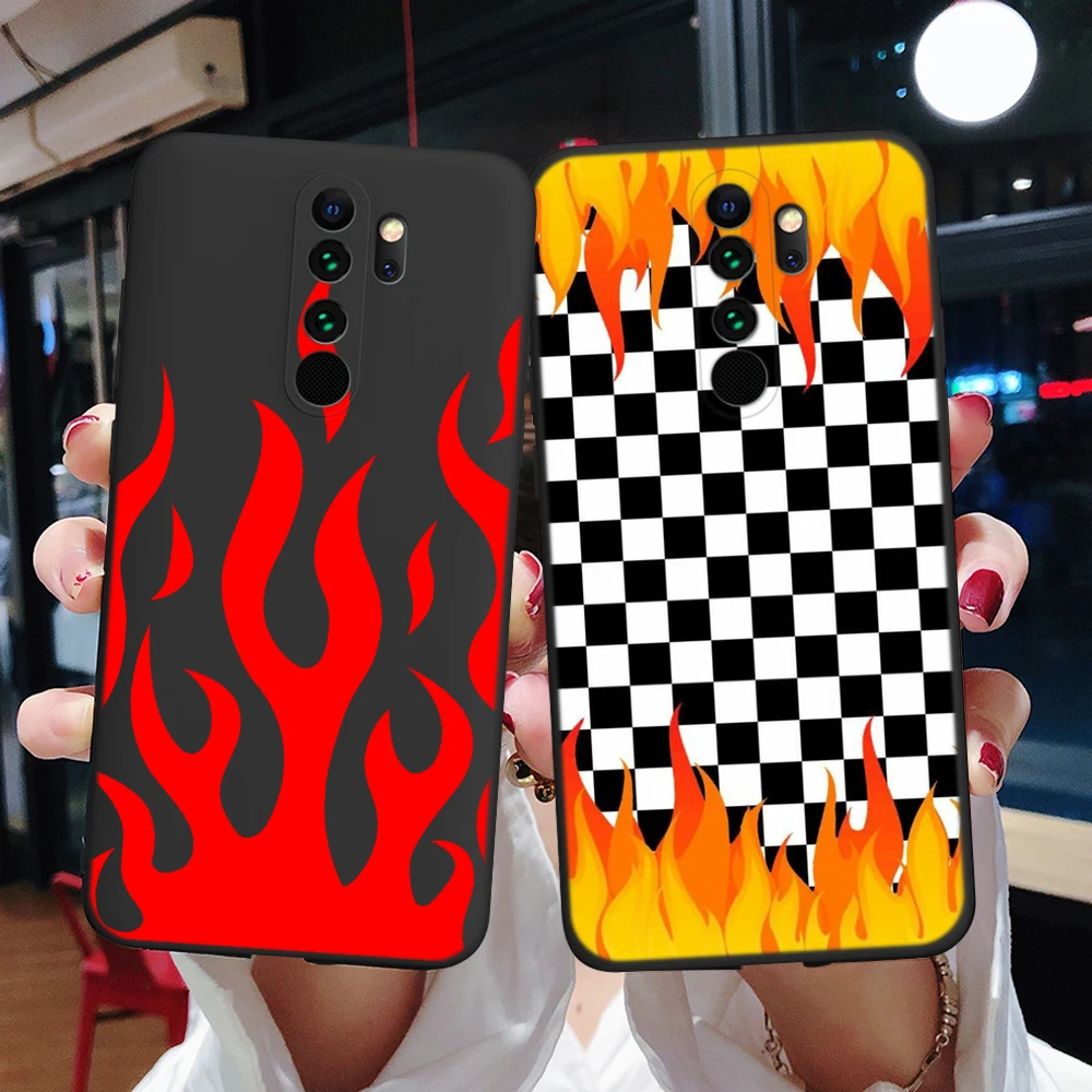 Для Xiaomi Redmi 9A чехол Redmi9A силиконовый мягкий модный с пламенем для телефона ТПУ