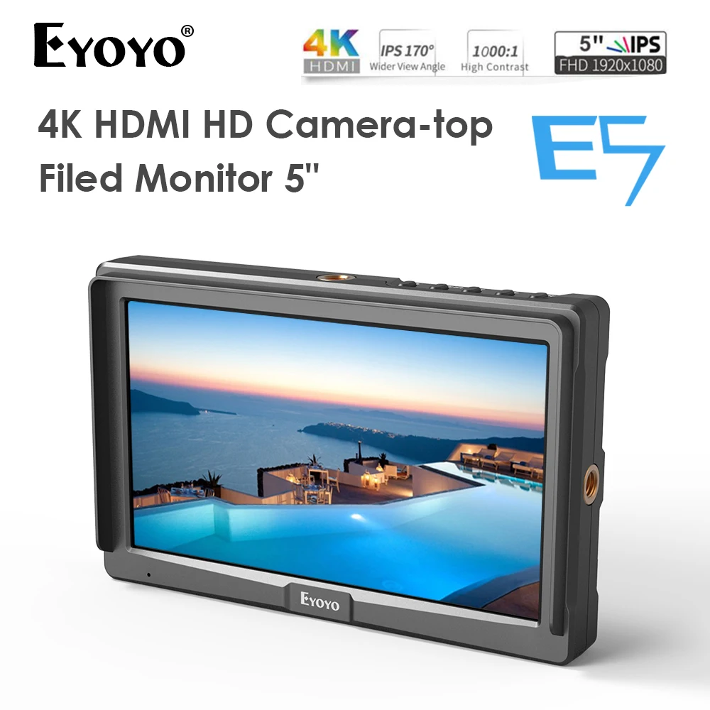 Eyoyo E5 5-дюймовый 4k dslr монитор Full HD 1920x1080 ультра яркий 2200nit на камере полевой HDMI вход