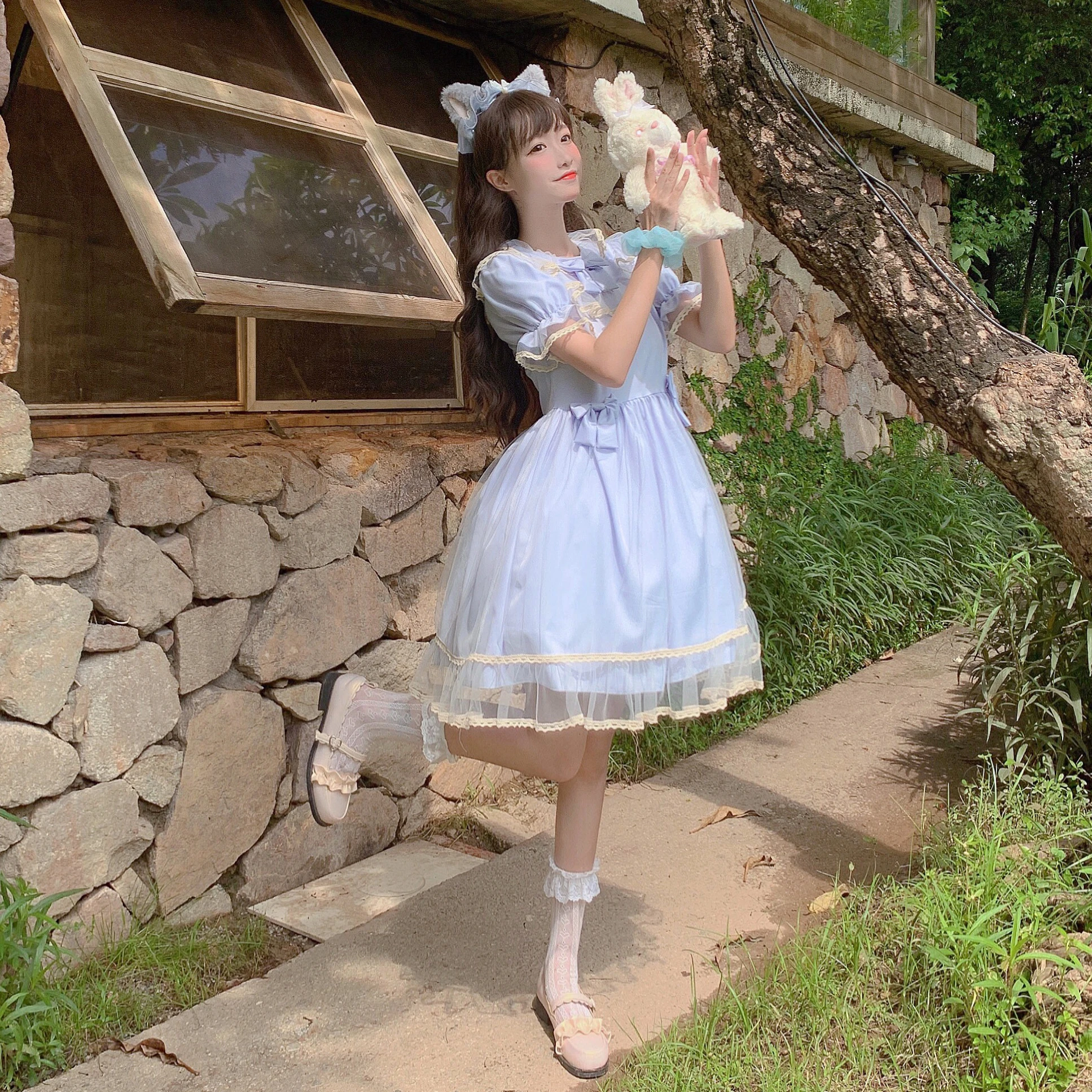 Japanese Summer Sweet Soft Girly Women Dresses Kawaii Puff Sleeve Dresses Cute Ruffles Bow Gauze Fluffy Lolita Style Dress
Japanese Summer Sweet Soft Girly Women Dresses Kawaii Puff Sleeve Dresses Cute Ruffles Bow Gauze Fluffy Lolita Style Dress