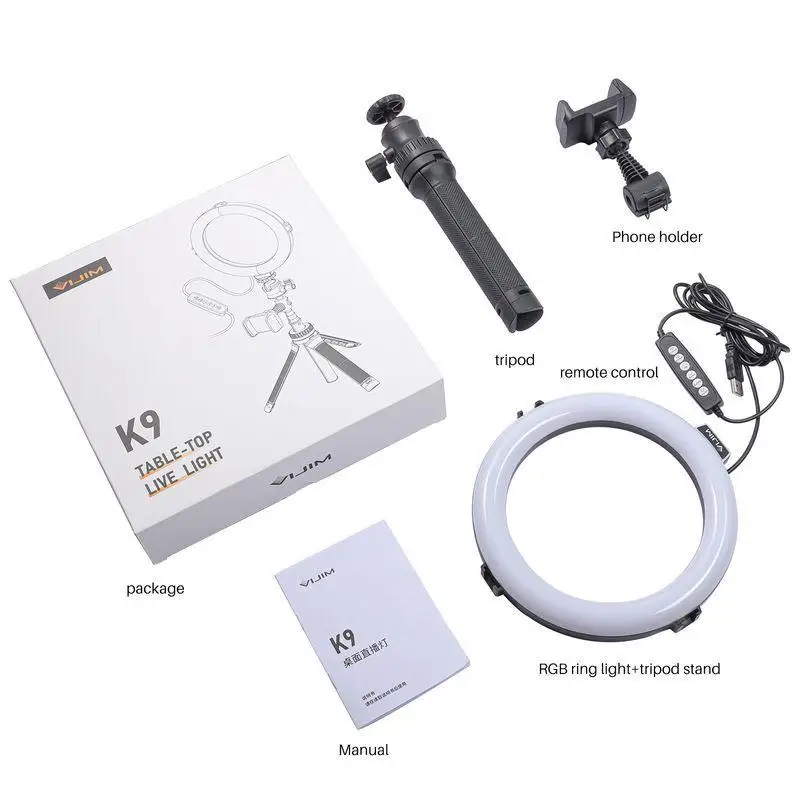Vijim K9 Online Live Handheld Rack RGB Ring Falling Light + Exercise Bit Movie (Set)
Vijim K9 Online Live Handheld Rack RGB Ring Falling Light + Exercise Bit Movie (Set)