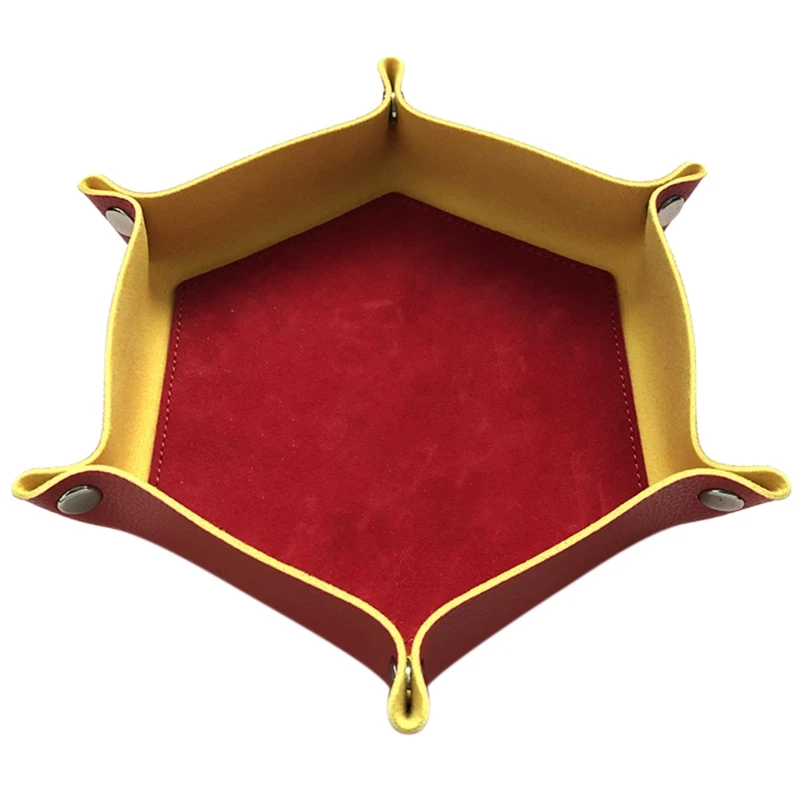 T5ED 5Color Dice Tray Dice Rolling Foldable Tray Hexagon Dice Holder Tray PU Leather Holder for Dice Games Like RPG, DND
T5ED 5Color Dice Tray Dice Rolling Foldable Tray Hexagon Dice Holder Tray PU Leather Holder for Dice Games Like RPG, DND
