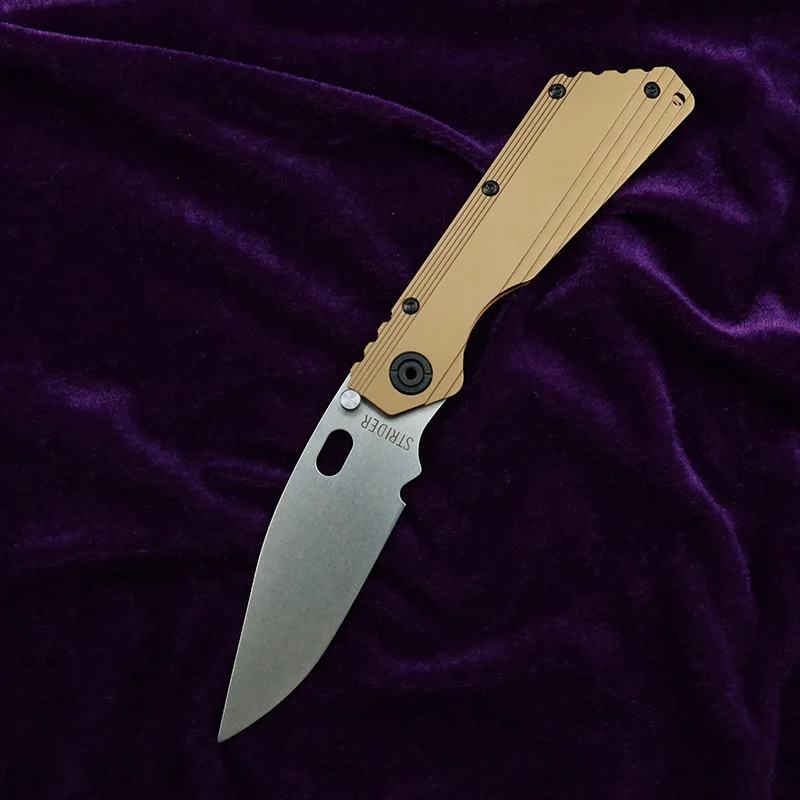 Складной нож SMF с титановой рукояткой TC4 клинок D2 для охоты кемпинга повседневный