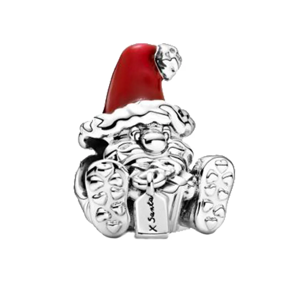 

Winter Classic 925 Sterling Silver Beads Seated Santa Claus & Present Charm Fit Original Pandora Bracelet Christmas DIY Jewelry