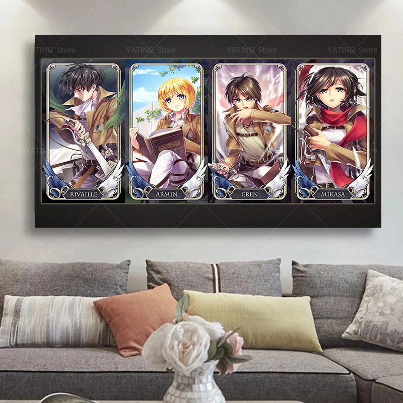 "Attack on Titan" canvas painting, classic anime character poster wall art print modern home children bedroom decoration paintin
"Attack on Titan" canvas painting, classic anime character poster wall art print modern home children bedroom decoration paintin