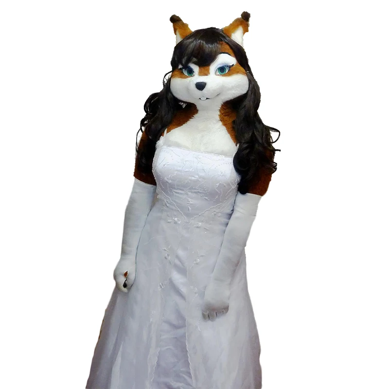 Fursuit Miss Fox Mascot Costume Cosplay Suits Advertising Clothing Promotion Carnival Outfits Hallowen Dress-up Unisex Adults |