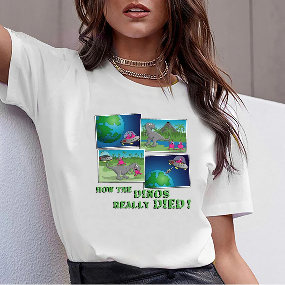 Tops T Shirt Women aliens and dinosaurs 022016 b Funny White Short Female Tshirt
Tops T Shirt Women aliens and dinosaurs 022016 b Funny White Short Female Tshirt