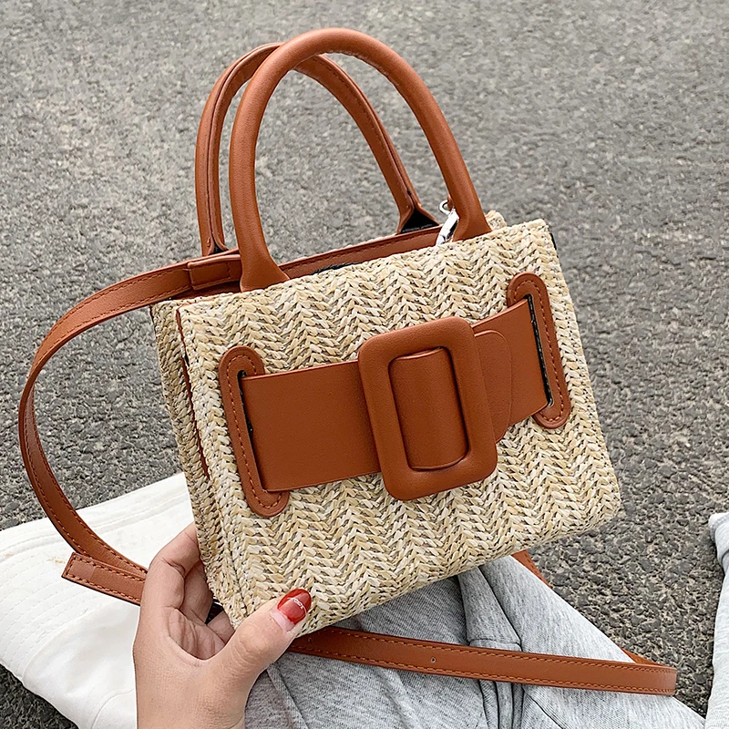 Elegant Female Contrast color Tote bag Summer New High-quality Straw Women's Designer Handbag Travel Shoulder Messenger Bag
Elegant Female Contrast color Tote bag Summer New High-quality Straw Women's Designer Handbag Travel Shoulder Messenger Bag
