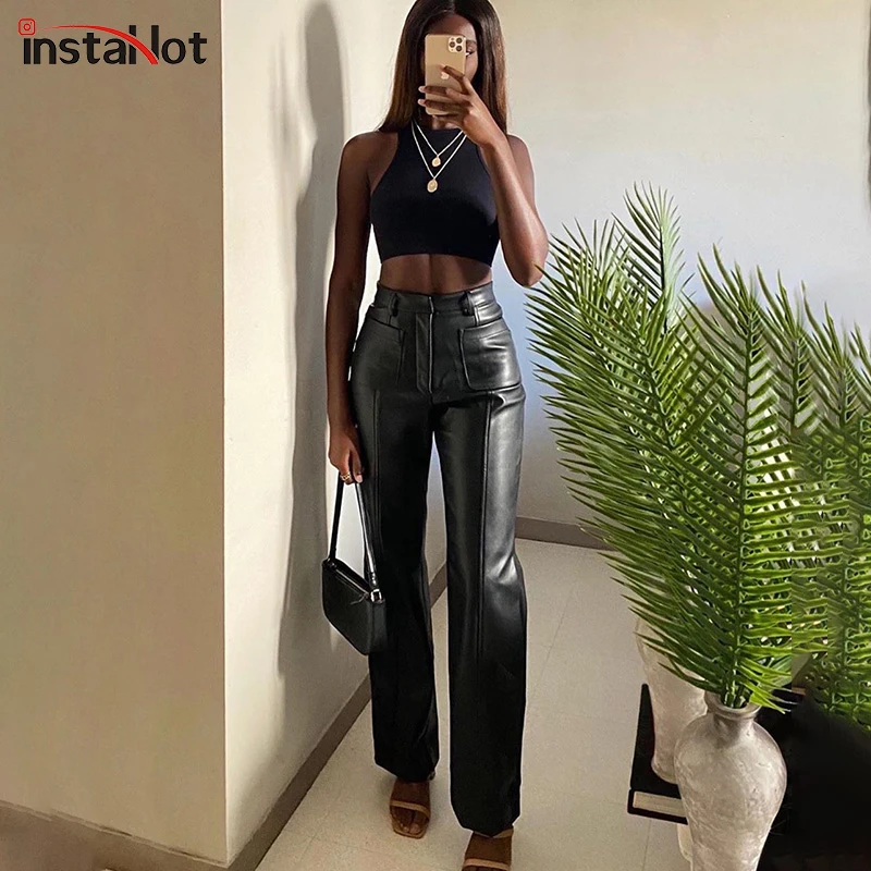 FAKUNTN InstaHot женские брюки из искусственной кожи с карманами прямые брюки осенние элегантные офисные женские узкие винтажные брюки с высокой т...
FAKUNTN InstaHot женские брюки из искусственной кожи с карманами прямые брюки осенние элегантные офисные женские узкие винтажные брюки с высокой т...