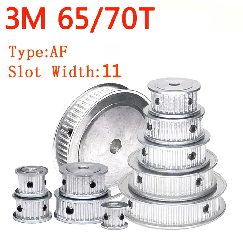 AF Type Timing Belt Pulley HTD 3M65T 3M70T Groove Width 11mm Aluminium Synchronous Timing Pulleys Bore 10/15/16/17/20/22/25mm
AF Type Timing Belt Pulley HTD 3M65T 3M70T Groove Width 11mm Aluminium Synchronous Timing Pulleys Bore 10/15/16/17/20/22/25mm