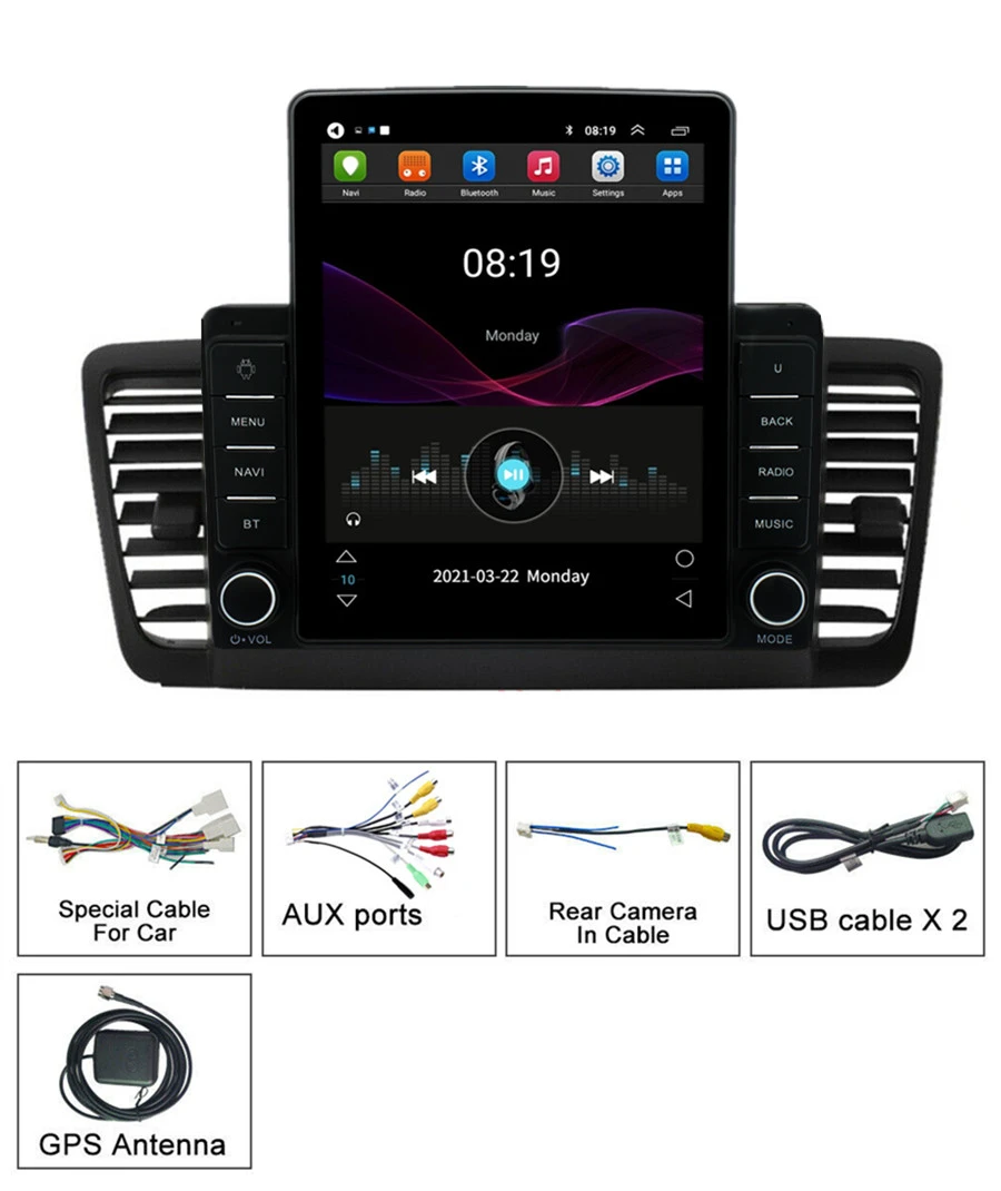 9.5'' Vertical Android 10.1 2+32GB Car Stereo Radio GPS Navigation WIFI Mirror Link OBD FM RDS For Subaru Legacy Outback 2003-09
9.5'' Vertical Android 10.1 2+32GB Car Stereo Radio GPS Navigation WIFI Mirror Link OBD FM RDS For Subaru Legacy Outback 2003-09