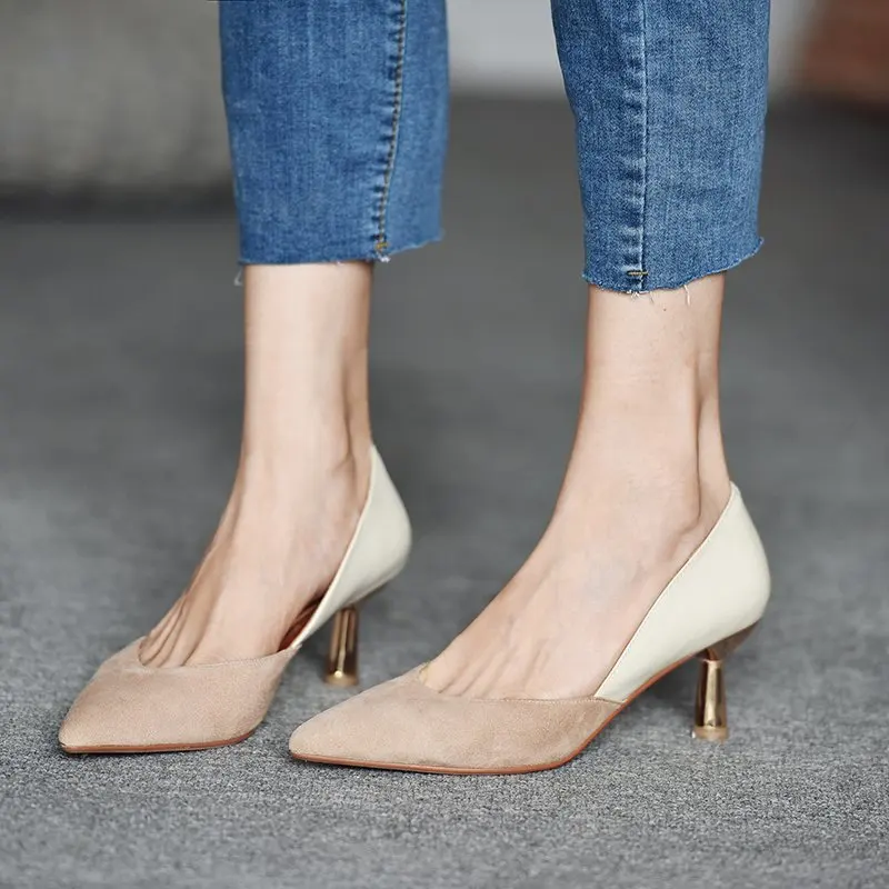 French high-heeled shoes women's 2020 autumn and winter new stiletto pointed apricot retro ladies single shoes shallow mouth
French high-heeled shoes women's 2020 autumn and winter new stiletto pointed apricot retro ladies single shoes shallow mouth