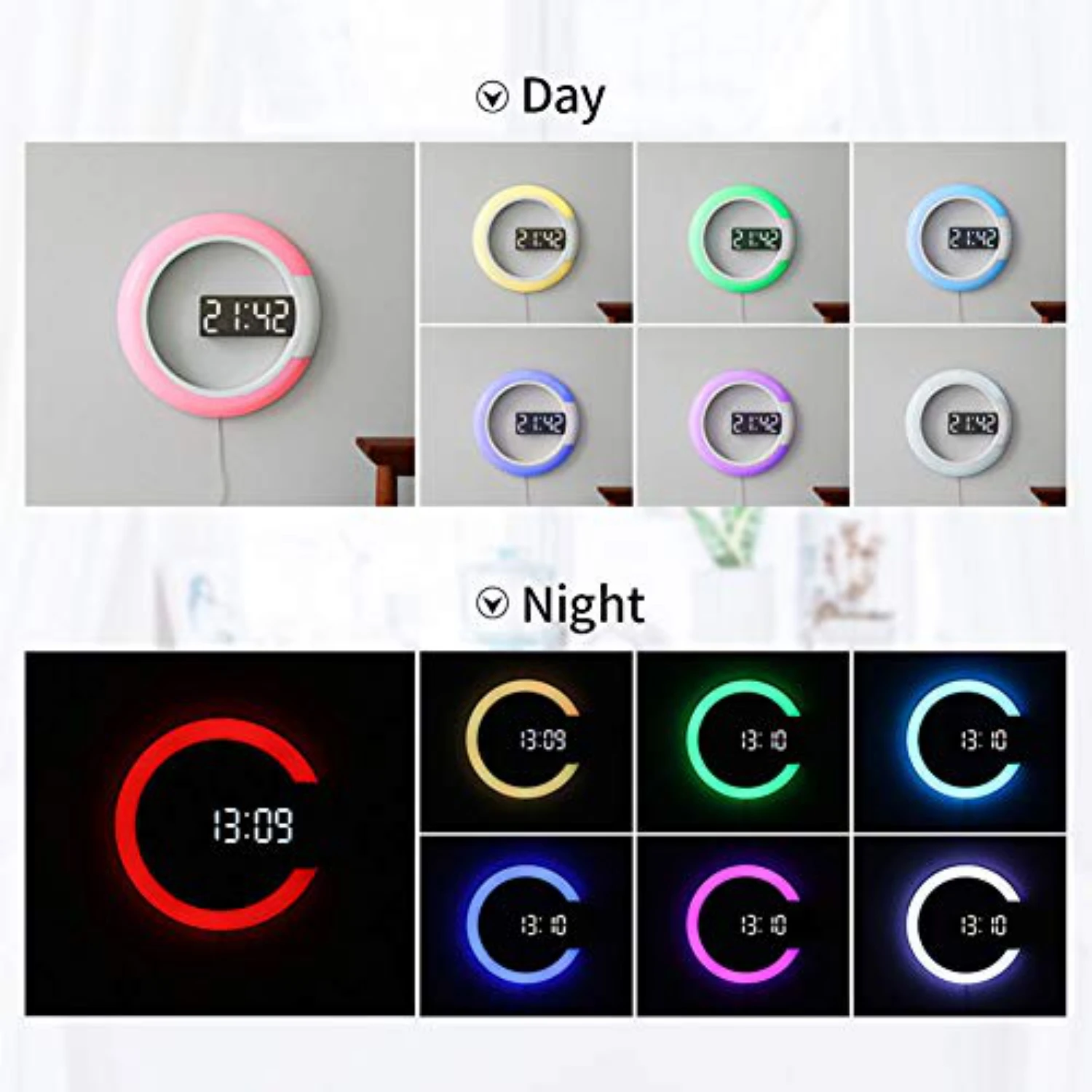 3D LED Digital Watch Clock Alarm Clock Mirror Hollow Wall Clock 7 Colors Modern Temperature Date Night Light For Home Living Roo
3D LED Digital Watch Clock Alarm Clock Mirror Hollow Wall Clock 7 Colors Modern Temperature Date Night Light For Home Living Roo
