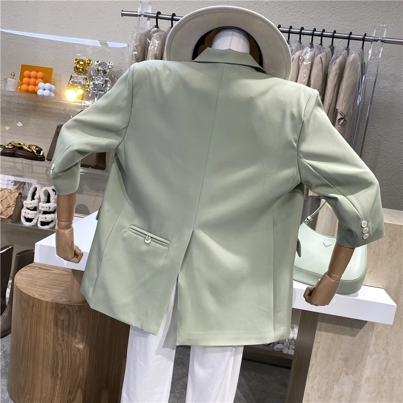 Brand Original Design 2021 New Simple Style Seven-point Sleeve Temperament Loose Coat Lapel Medium And Long Jacket
Brand Original Design 2021 New Simple Style Seven-point Sleeve Temperament Loose Coat Lapel Medium And Long Jacket