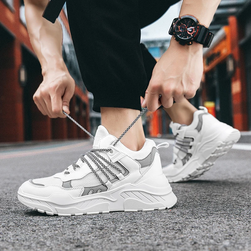 Fashion Mens Sneakers Casual Breathable Lace-up Walking Shoes Men Thick Bottom Male Dropshipping Erkek Ayakkabi Trainers Black
Fashion Mens Sneakers Casual Breathable Lace-up Walking Shoes Men Thick Bottom Male Dropshipping Erkek Ayakkabi Trainers Black