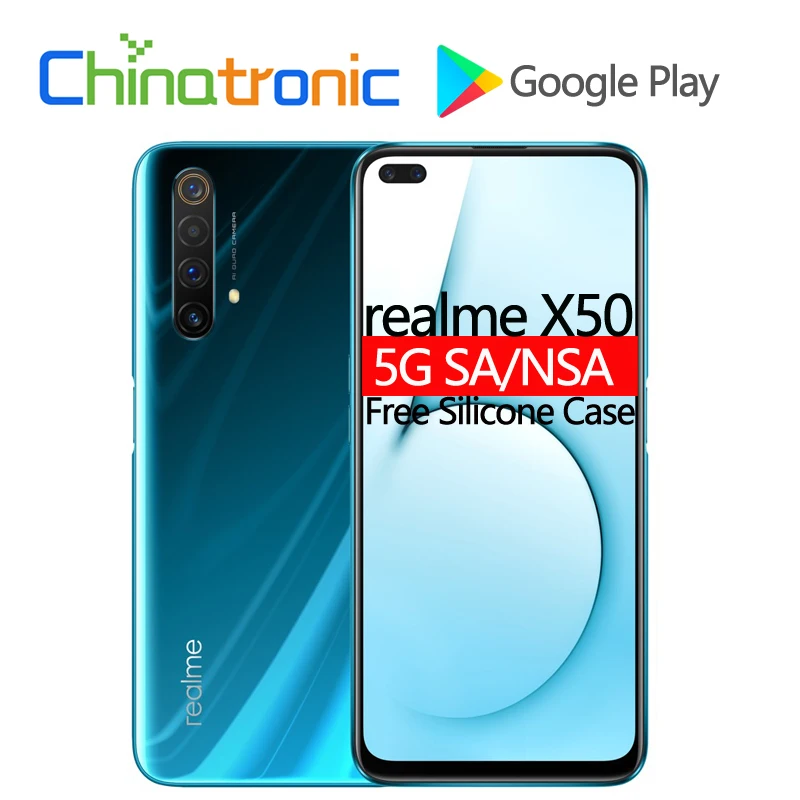 Оригинальный 5G realme X50 6 ГБ 64 SA/NSA мобильный телефон FHD экран 57 дюйма Восьмиядерный