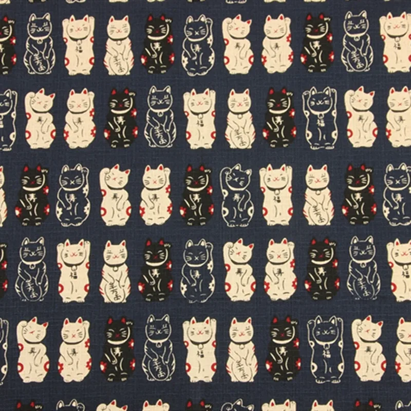 Half Yard Slub Cotton Fabric Japanese Soft Breeze Fortune Cat Print, Handmade DIY Bag Garment Sewing Material CR-630
Half Yard Slub Cotton Fabric Japanese Soft Breeze Fortune Cat Print, Handmade DIY Bag Garment Sewing Material CR-630