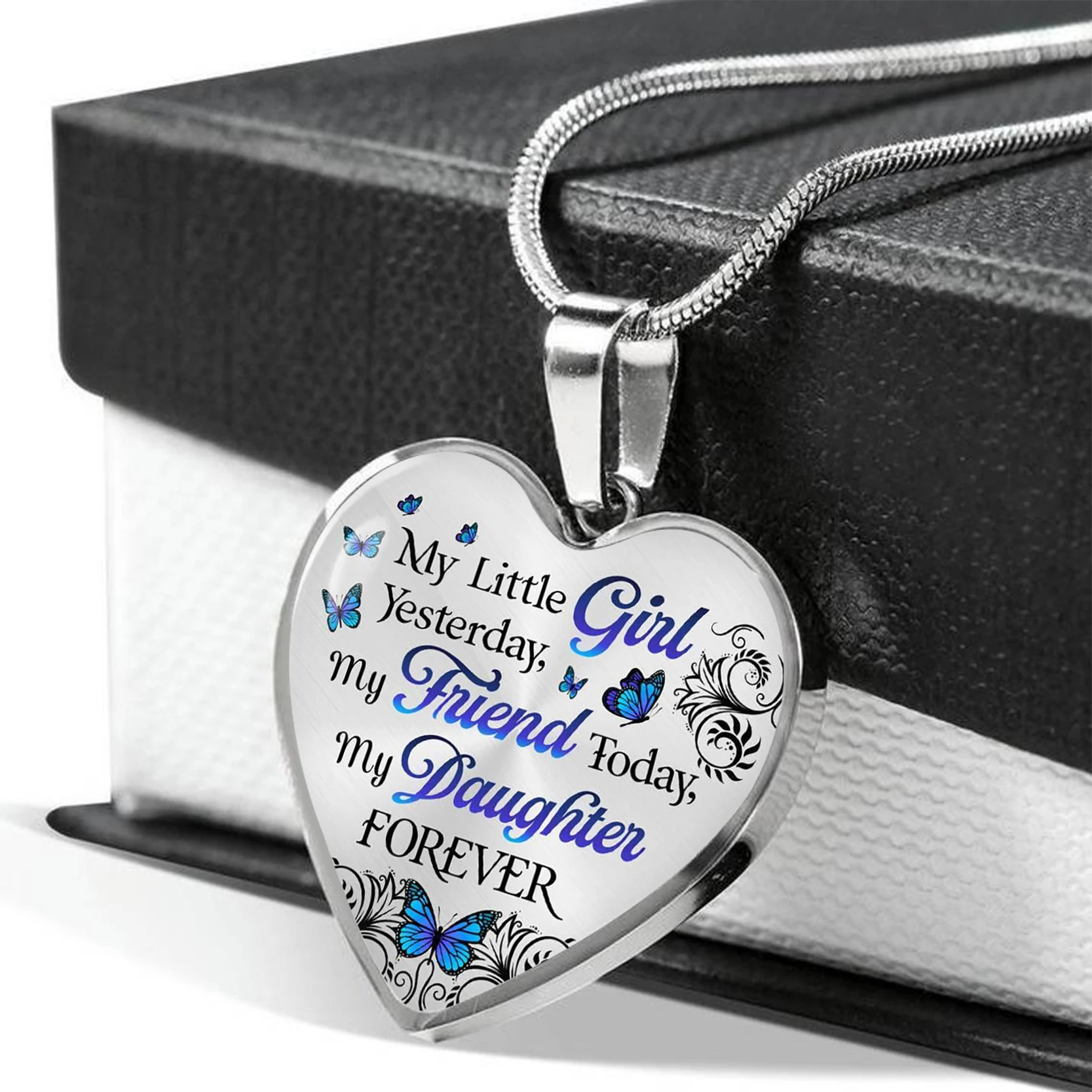 My Little Girl Yesterday My Friend Today Heart Pendant Necklace Butterfly Necklace Birthday Gift To Daughter From Dad and Mom
My Little Girl Yesterday My Friend Today Heart Pendant Necklace Butterfly Necklace Birthday Gift To Daughter From Dad and Mom