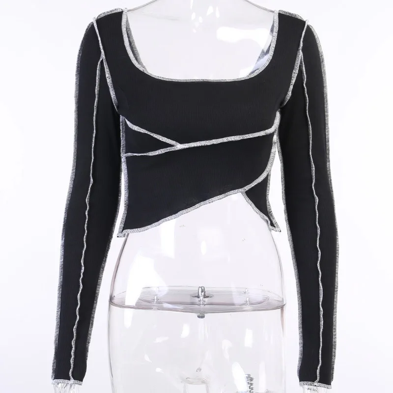 Fashion Sexy Irregular Splicing Crop Top Tshirt Women O-neck Long Sleeve Backless Slim Fit T-shirt Harajuku Top Tees Outfits
Fashion Sexy Irregular Splicing Crop Top Tshirt Women O-neck Long Sleeve Backless Slim Fit T-shirt Harajuku Top Tees Outfits