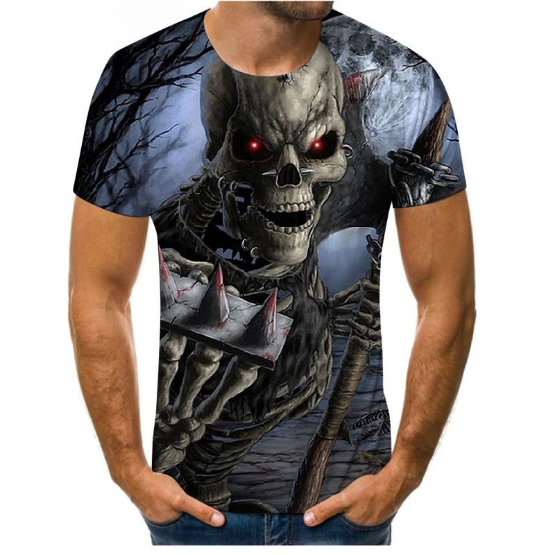 Hip-hop style men's and women's T-shirt O-neck short-sleeved oversized T-shirt skull personality 3D printing streetwear
Hip-hop style men's and women's T-shirt O-neck short-sleeved oversized T-shirt skull personality 3D printing streetwear