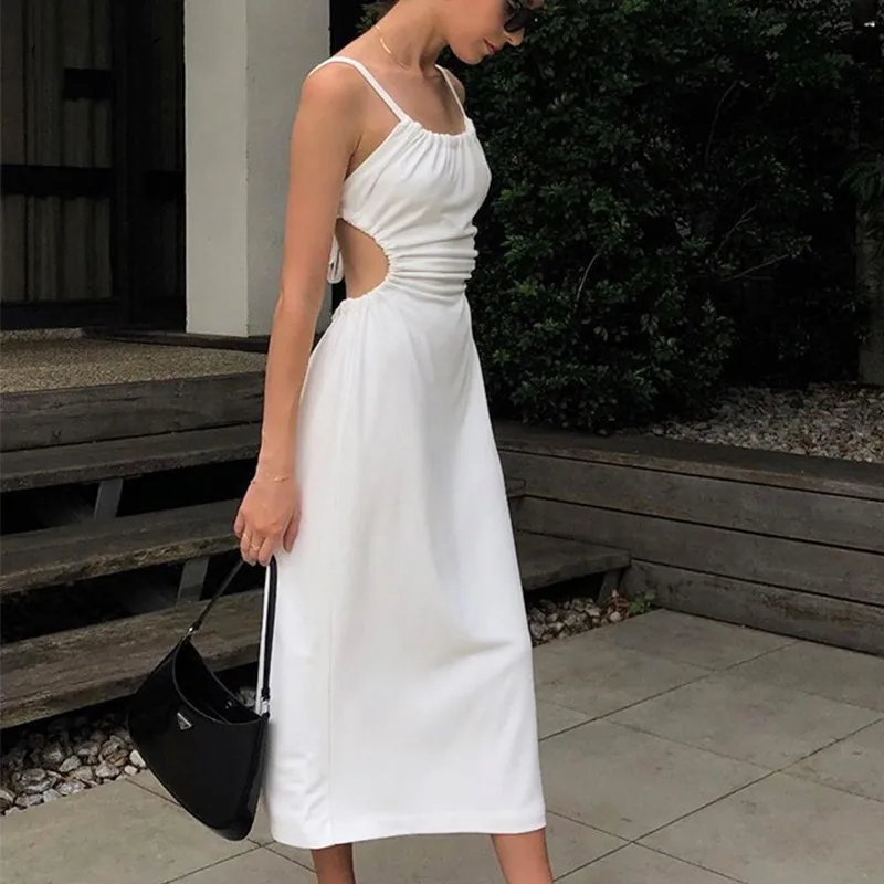 Spaghetti Strap Midi Backless Dress Women White Hollow Out Dresses 2021 Summer Bandage Sexy Beach Black Casual Dress
Spaghetti Strap Midi Backless Dress Women White Hollow Out Dresses 2021 Summer Bandage Sexy Beach Black Casual Dress