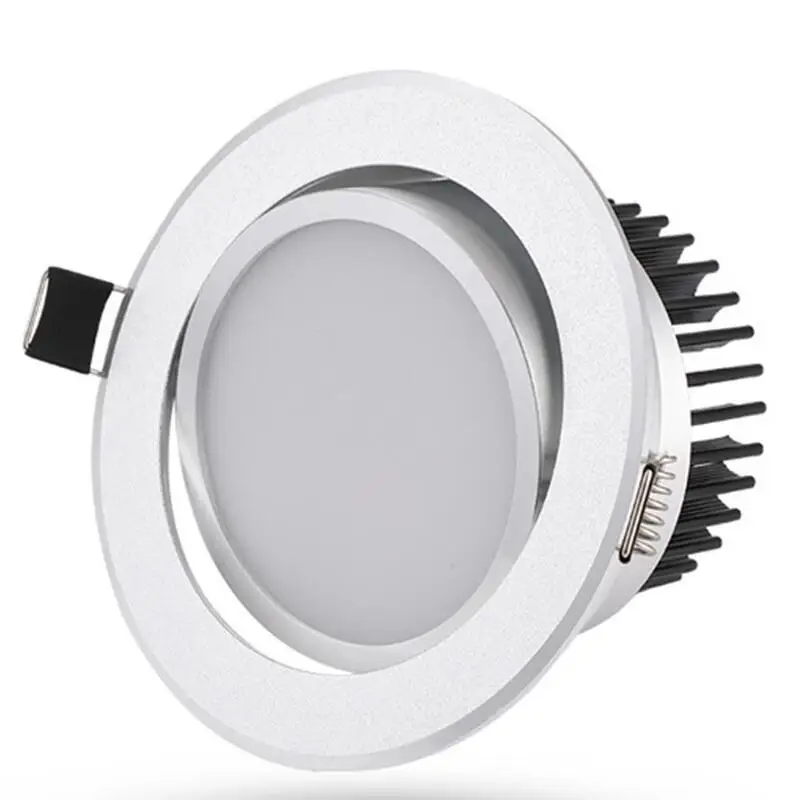 

Silver Round Dimmable Recessed LED COB Downlight 5W/7W/9W/12W/15W Recessed LED Ceiling Spot Light 3000K 4000K 6000K AC90-265V