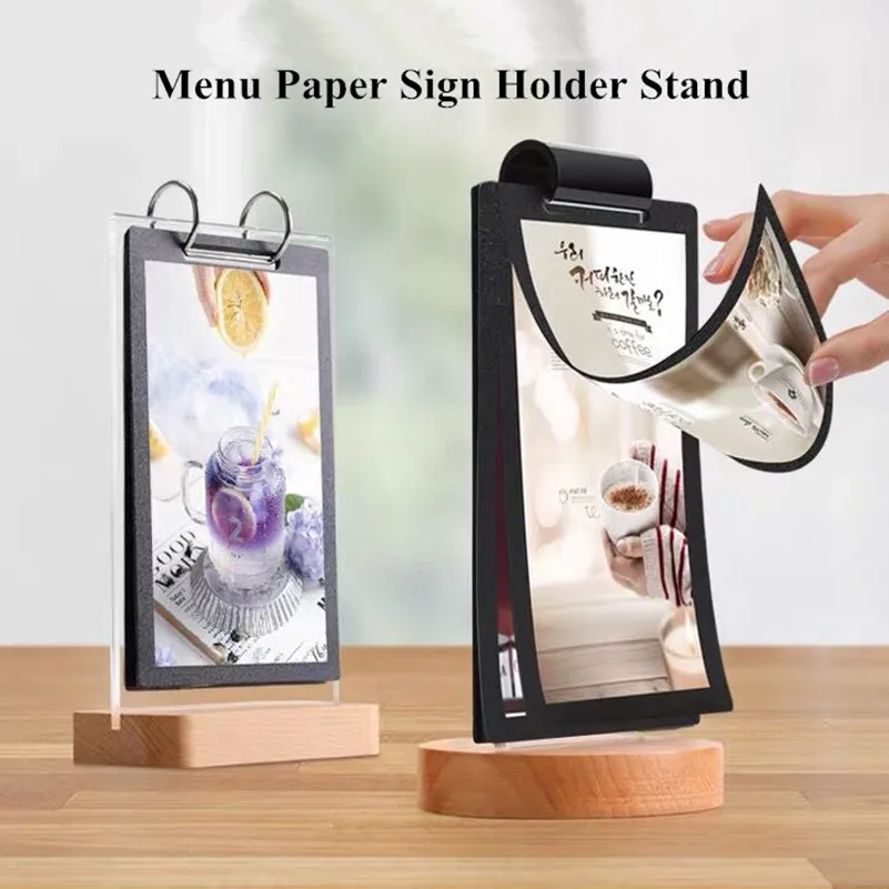 Page Turning Wooden Acrylic Sign Holder Display Stand With Picture Poster Paper PVC Frame Restaurant Table Menu Holder
Page Turning Wooden Acrylic Sign Holder Display Stand With Picture Poster Paper PVC Frame Restaurant Table Menu Holder
