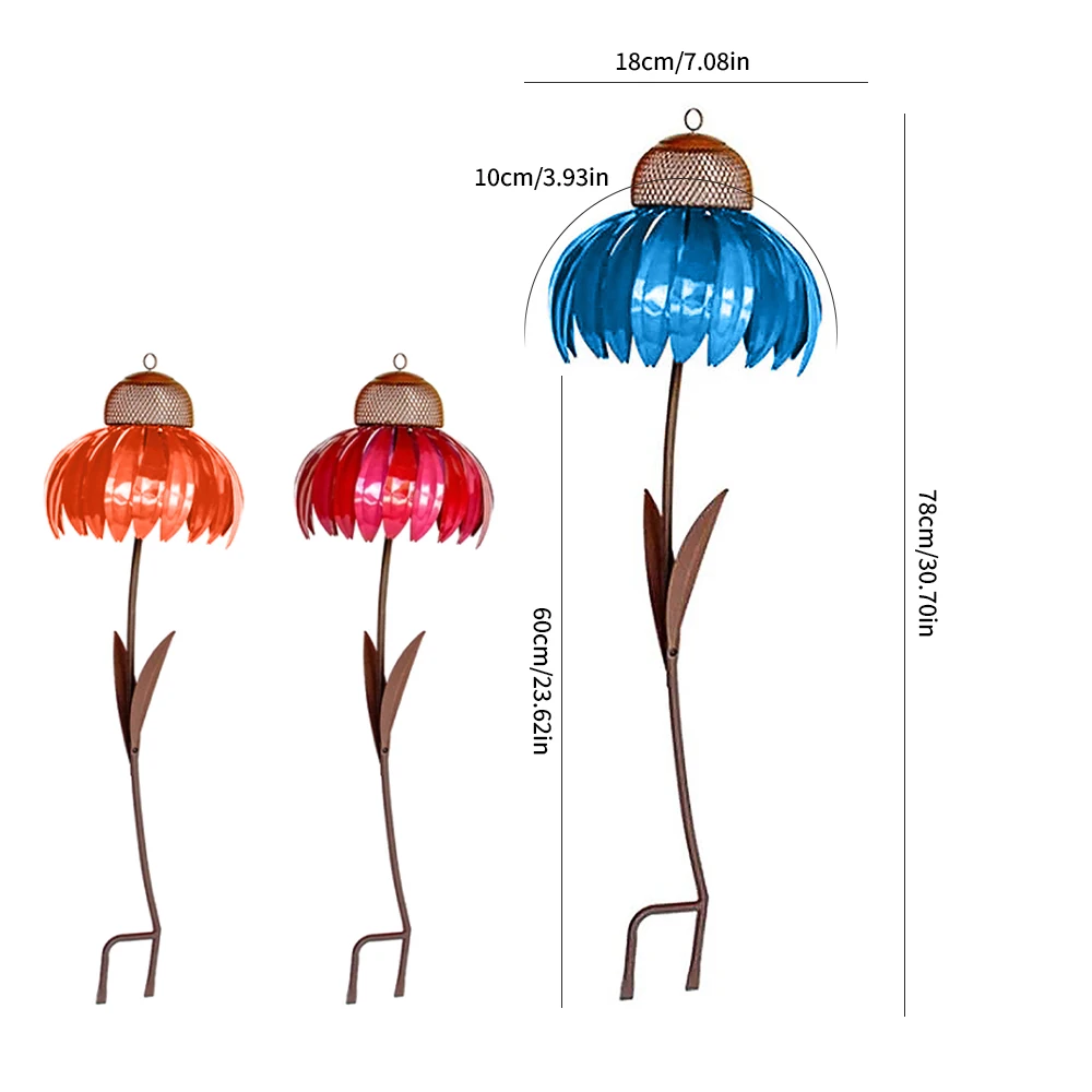 Garden Bird Feeder Petals Sahpe Coneflower Bird Feeder Outdoor Decoration Rusts Resistant Garden Art Metal Birdfeeder Pet Tool 
Garden Bird Feeder Petals Sahpe Coneflower Bird Feeder Outdoor Decoration Rusts Resistant Garden Art Metal Birdfeeder Pet Tool