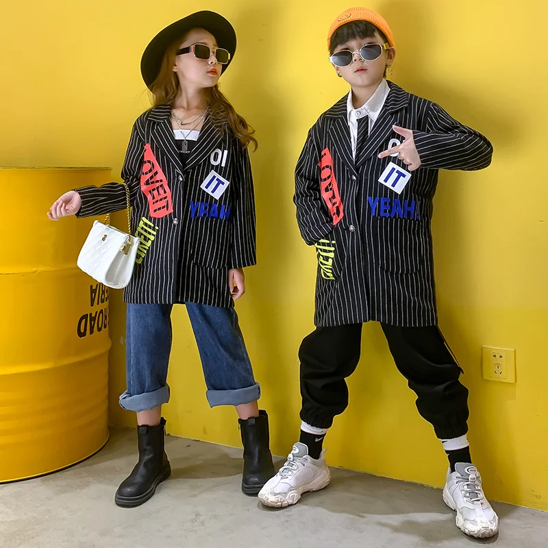 2020 New Girls Jazz Dance Clothes One Pieces Stripe Jacket Children'S Hip Hop Street Dance Performance Catwalk Costume DL6752
2020 New Girls Jazz Dance Clothes One Pieces Stripe Jacket Children'S Hip Hop Street Dance Performance Catwalk Costume DL6752