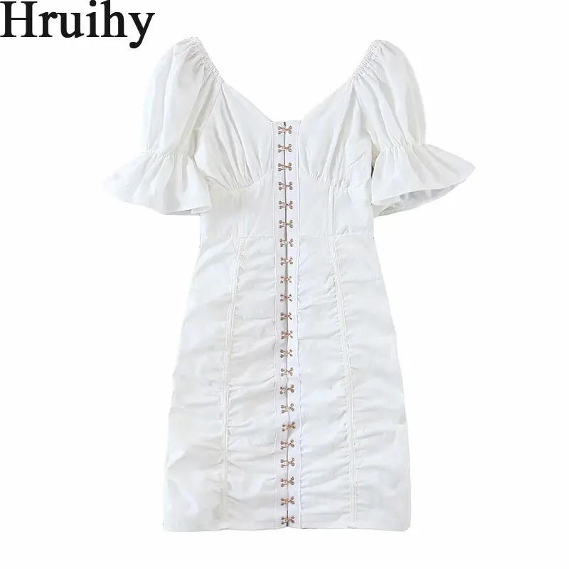 Summer Dress Solid Color Skinny Sexy & Club Ruched Dress for Women Puff Sleeve Deep V Neck Fashion Hot Sale Vestido De Mujer
Summer Dress Solid Color Skinny Sexy & Club Ruched Dress for Women Puff Sleeve Deep V Neck Fashion Hot Sale Vestido De Mujer