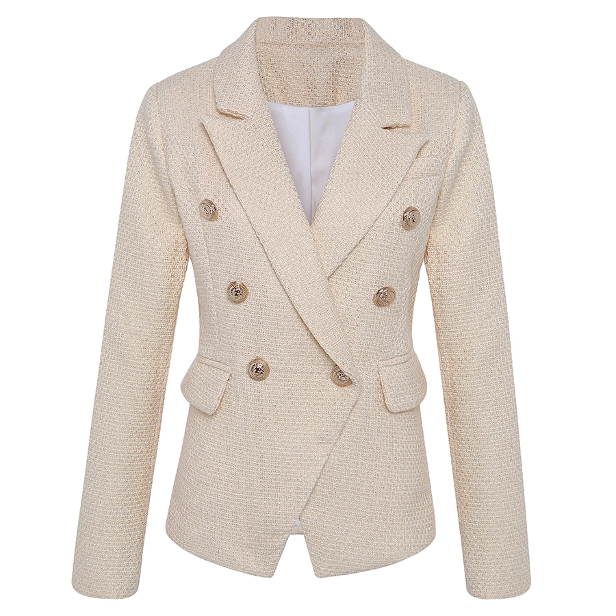 HIGH STREET New Fashion 2020 Classic Designer Blazer Jacket Women's Lion Metal Buttons Double Breasted Gold Blazer Outer
HIGH STREET New Fashion 2020 Classic Designer Blazer Jacket Women's Lion Metal Buttons Double Breasted Gold Blazer Outer