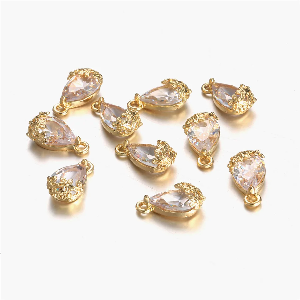 10Pcs/lot Copper Shiny Water Drop Crystal Tear Charm Pendant For Jewelry DIY Making Earrings Necklace Accessories
10Pcs/lot Copper Shiny Water Drop Crystal Tear Charm Pendant For Jewelry DIY Making Earrings Necklace Accessories