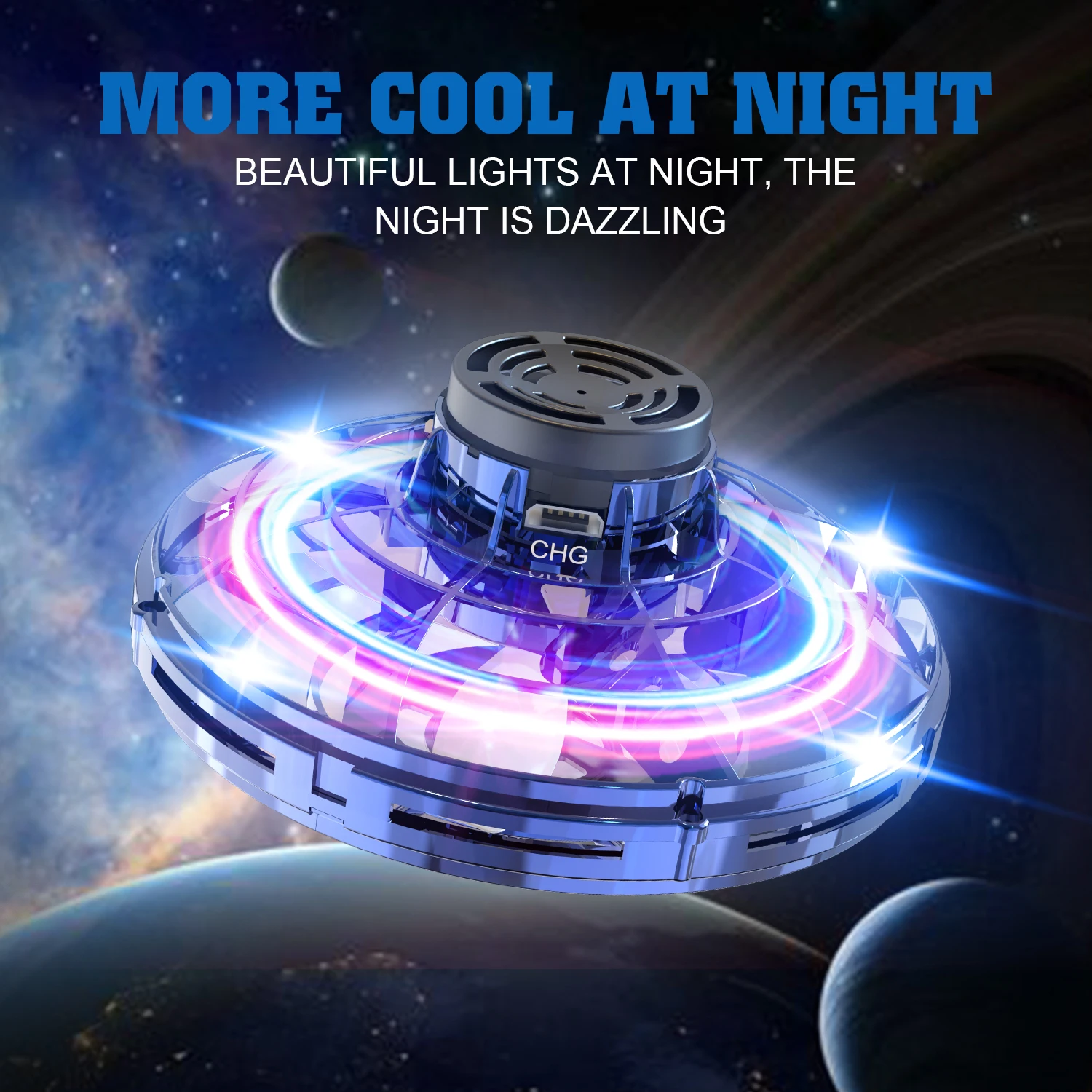 Flynova Mini Drone LED UFO type Flying Helicopter spinner Fingertip Upgrade Flight Gyro Electronic Induction Flayaball
Flynova Mini Drone LED UFO type Flying Helicopter spinner Fingertip Upgrade Flight Gyro Electronic Induction Flayaball