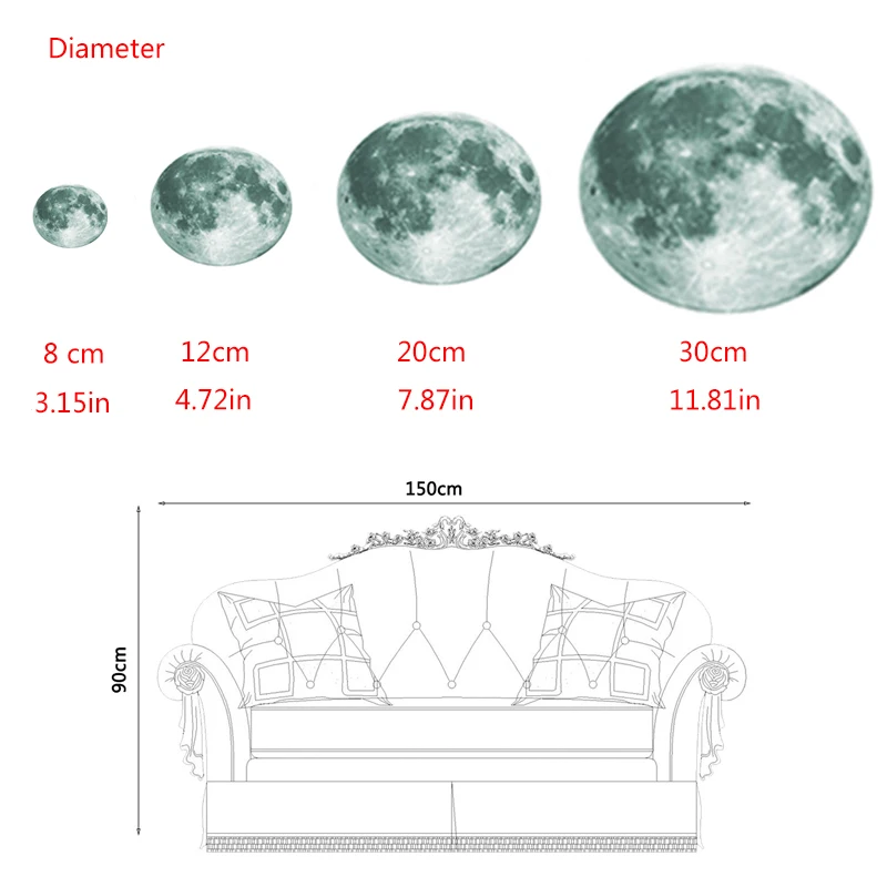 8/12/20/30cm Energy Storage Fluorescent Glow In the dark DIY 3D Moon Earth Wall Stickers for Kids Rooms Decor Home decoration
8/12/20/30cm Energy Storage Fluorescent Glow In the dark DIY 3D Moon Earth Wall Stickers for Kids Rooms Decor Home decoration