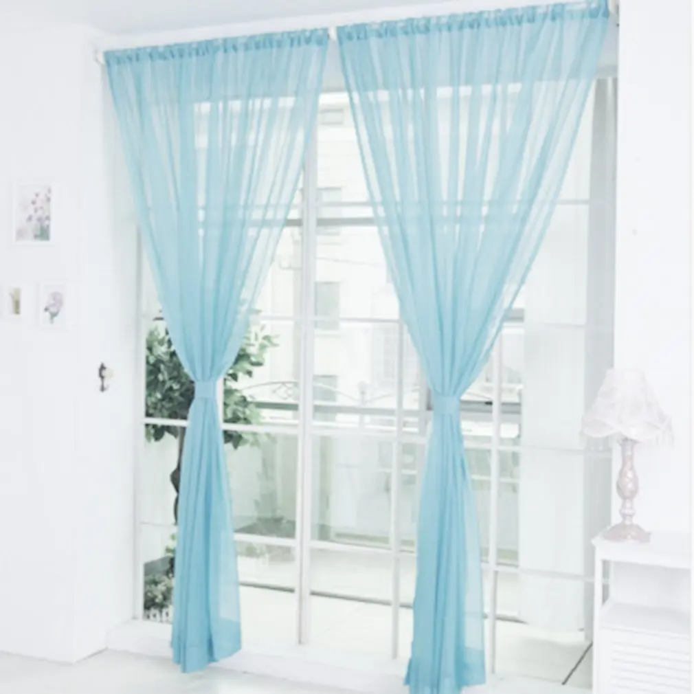 Fashion Simple Solid Colors Tulle Door Window Curtain Washable Drape Panel Sheer Scarf Valances Translucent Design 
Fashion Simple Solid Colors Tulle Door Window Curtain Washable Drape Panel Sheer Scarf Valances Translucent Design